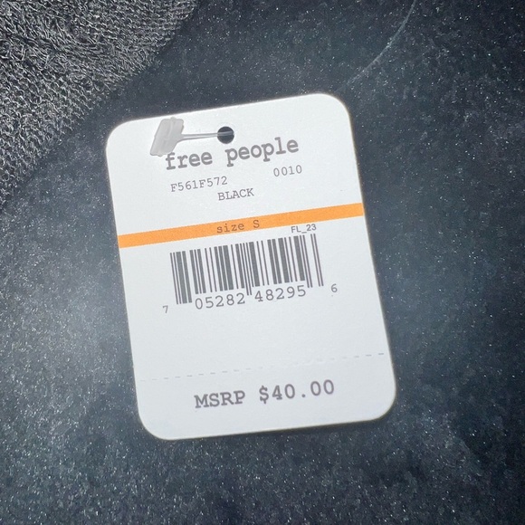 FREE PEOPLE INTIMATELY BLACK GRAY 3/4 SLEEVE WEEKEND LAYERING TOP Sz Small NWT - Picture 11 of 12